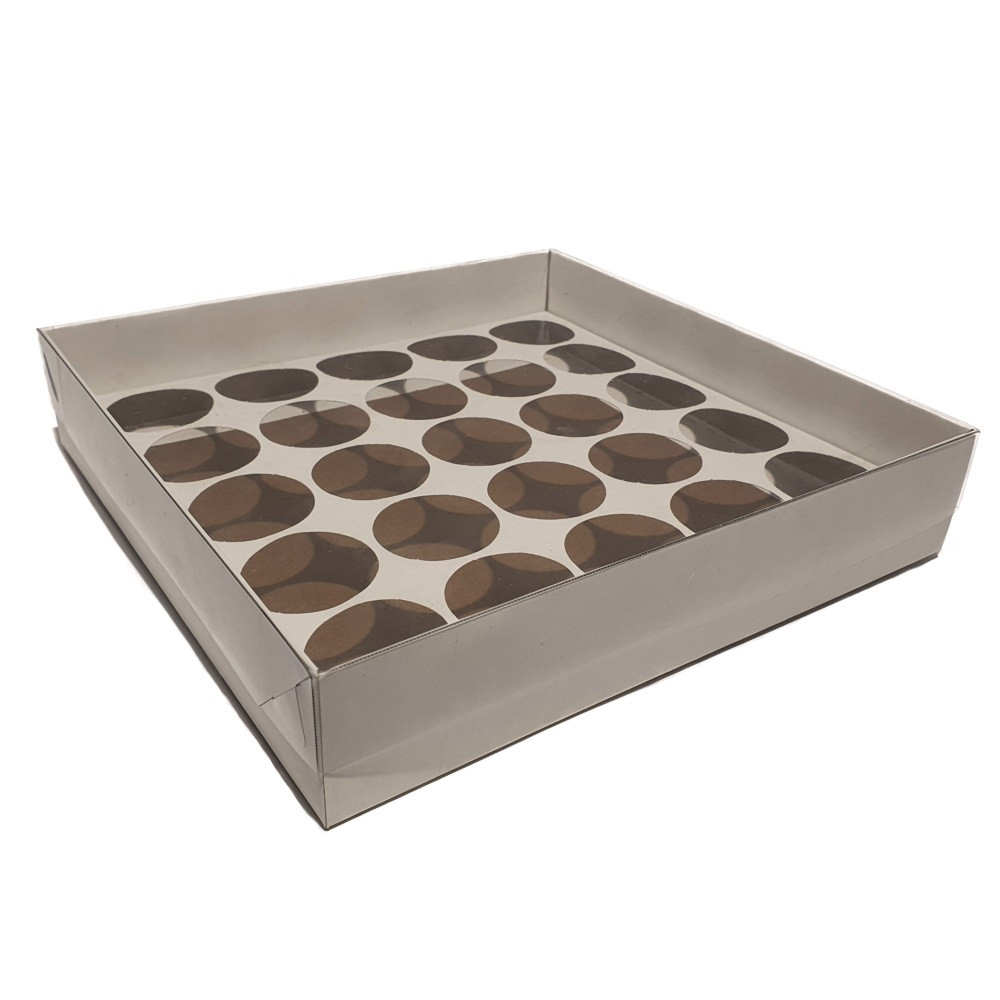 CX TRANSPORTE P/25 BRIGADEIROS 20X20X4,5 - BRANCO