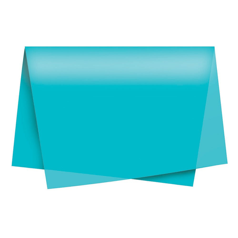 PAPEL SEDA AZUL TURQUESA 49X69 PT C/100 UN