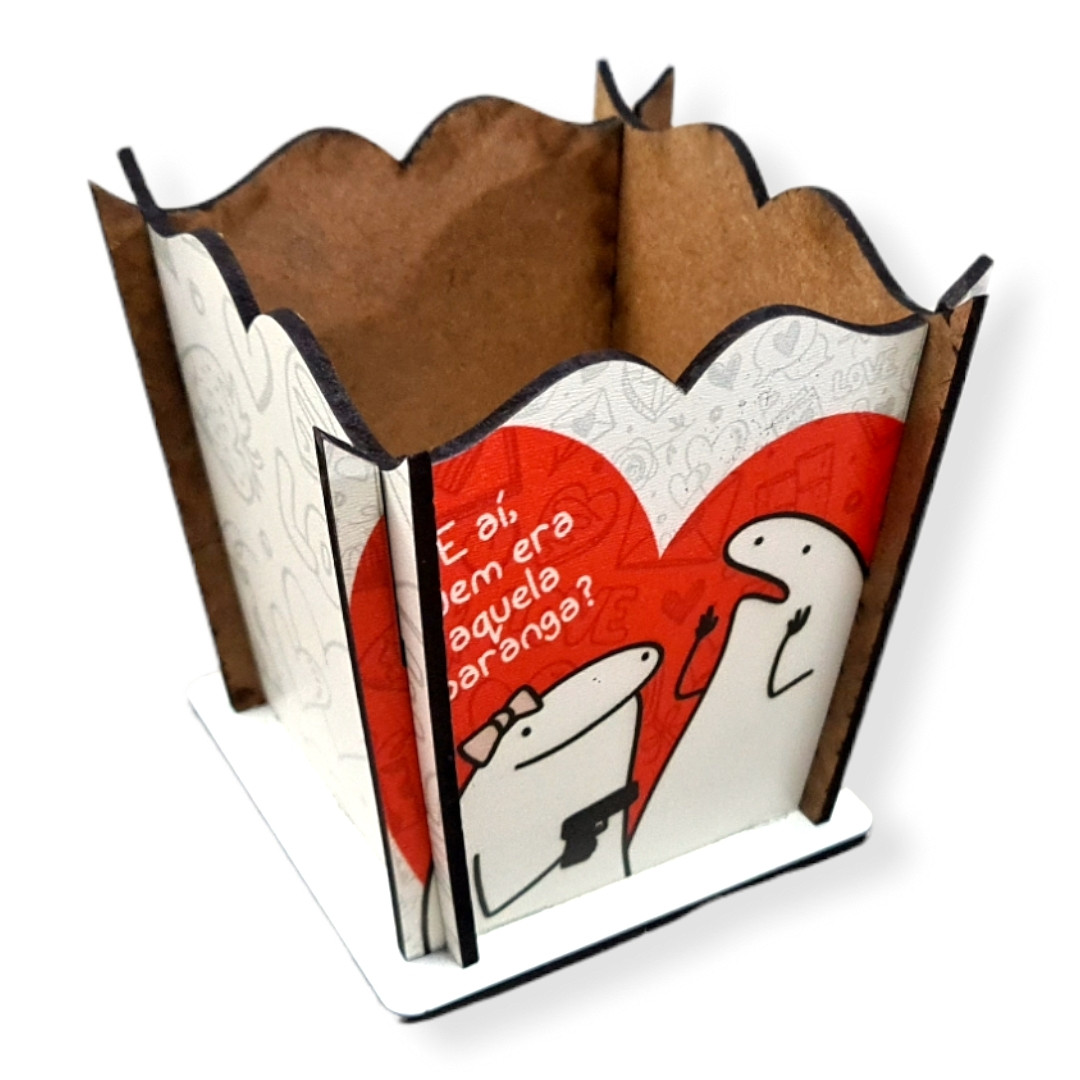 CACHEPOT EM MADEIRA FLORK BARANGA 8,5X8,5X10CM C/1 UN