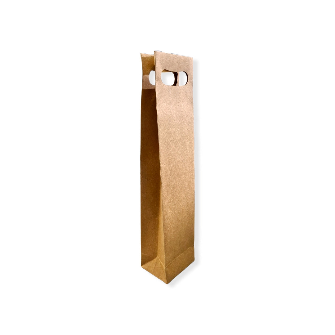 SACOLA P/GARRAFA 10X43X8CM KRAFT C/1 UN