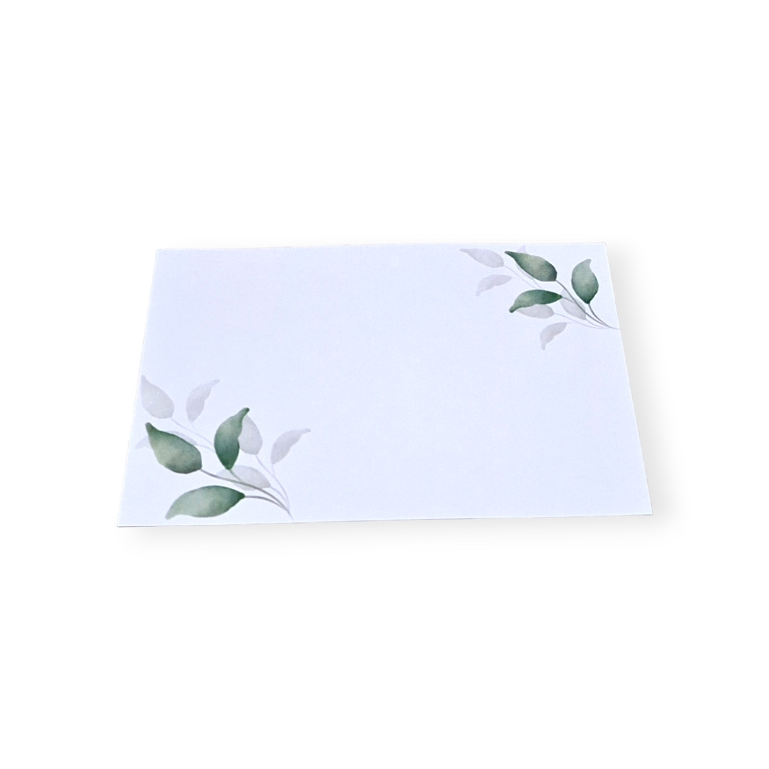 TAG CARTAO P/PRESENTEAR PAPEL FOLHAS VERDES 7X10CM C/1 UN