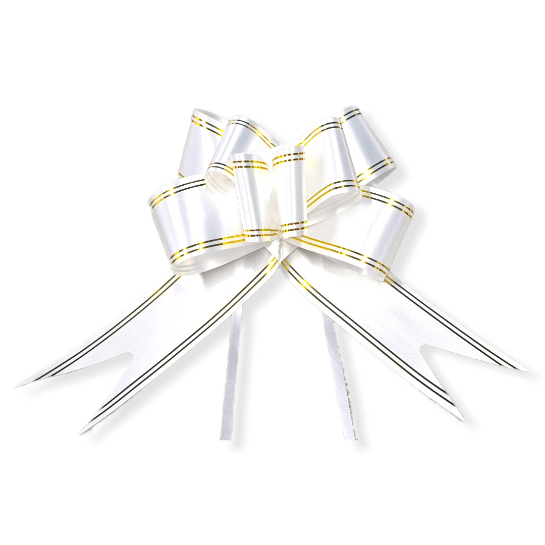 LACO PLASTICO 30MM BRANCO C/FRIZO DOURADO PT C/10 UN