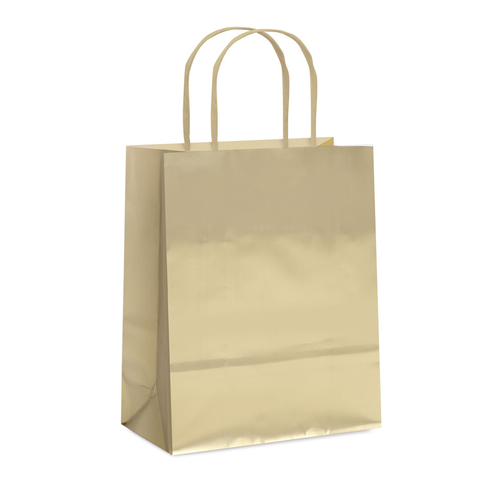 SACOLA LAM OURO METAL FOSCO P 21,5X15X8 C/1 UN