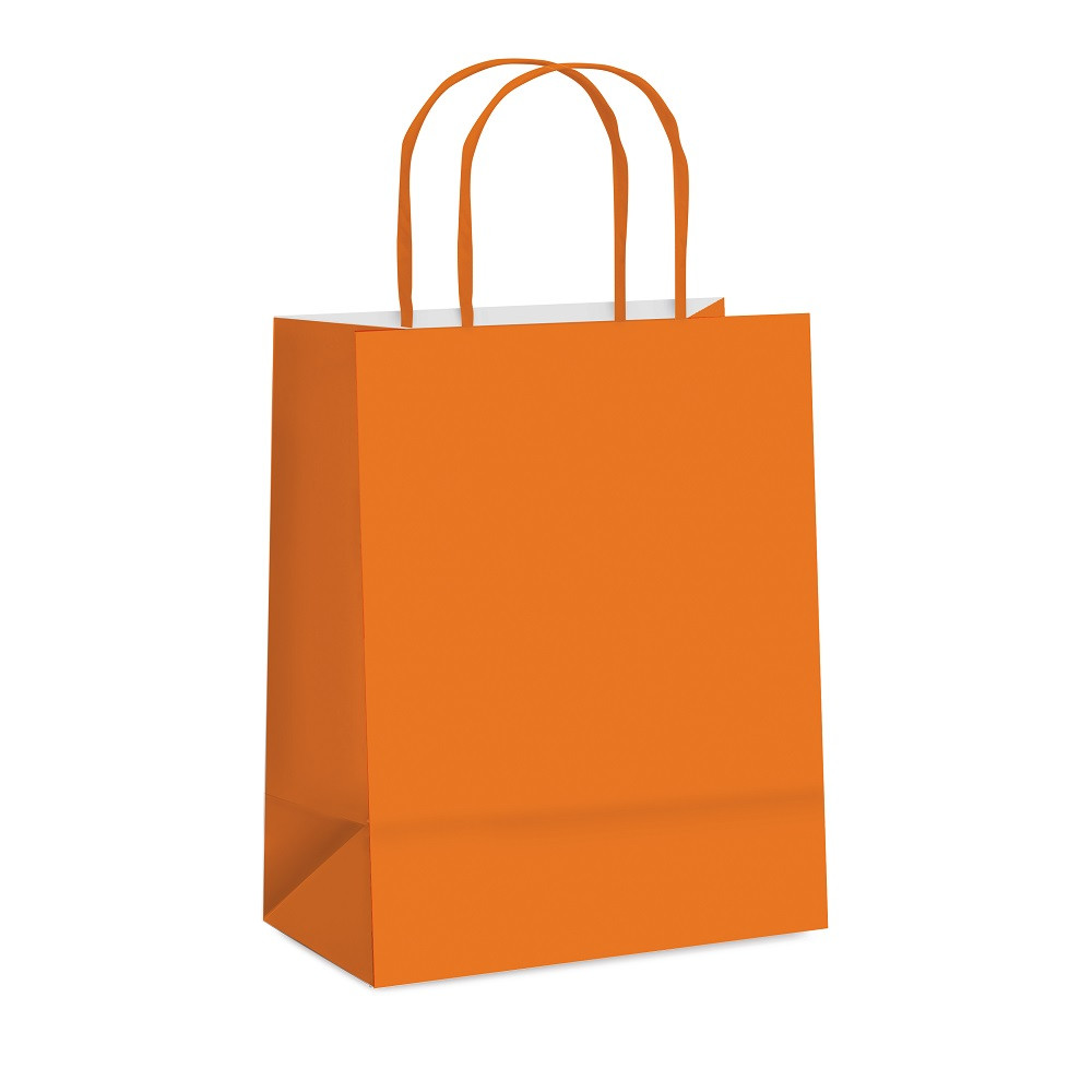 SACOLA PAPEL LARANJA G 32X26,5X13 C/1 UN