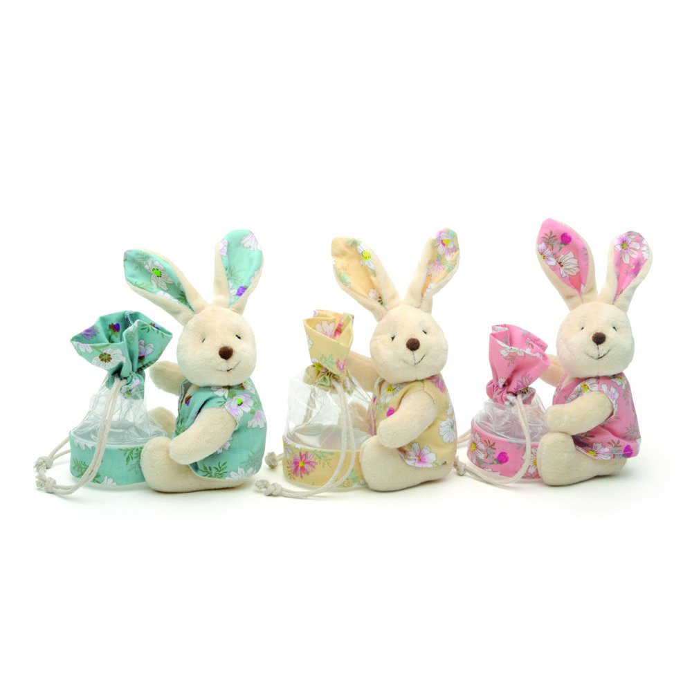 BOLSINHA COELHO FLORIDO SORT ROS/AZC/AMA 16CM (DAISY) C/1 UN