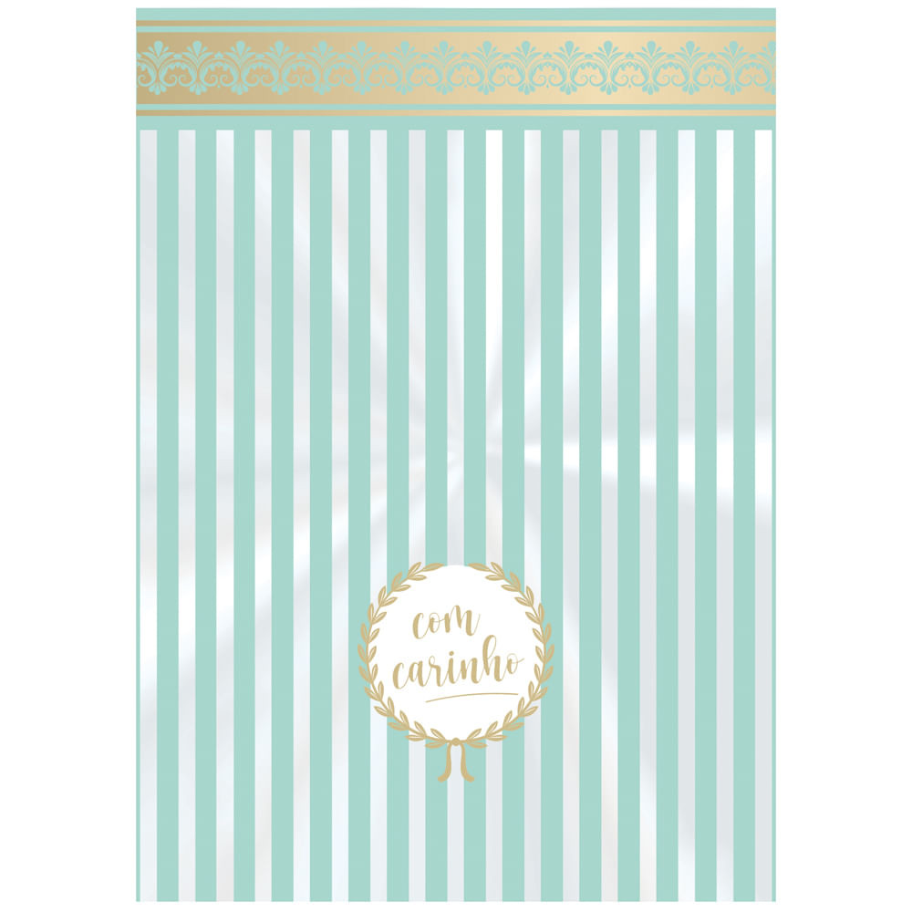 SACO TRANSP REGIST 11X19,5 COM CARINHO ACQUA PT C/50 UN