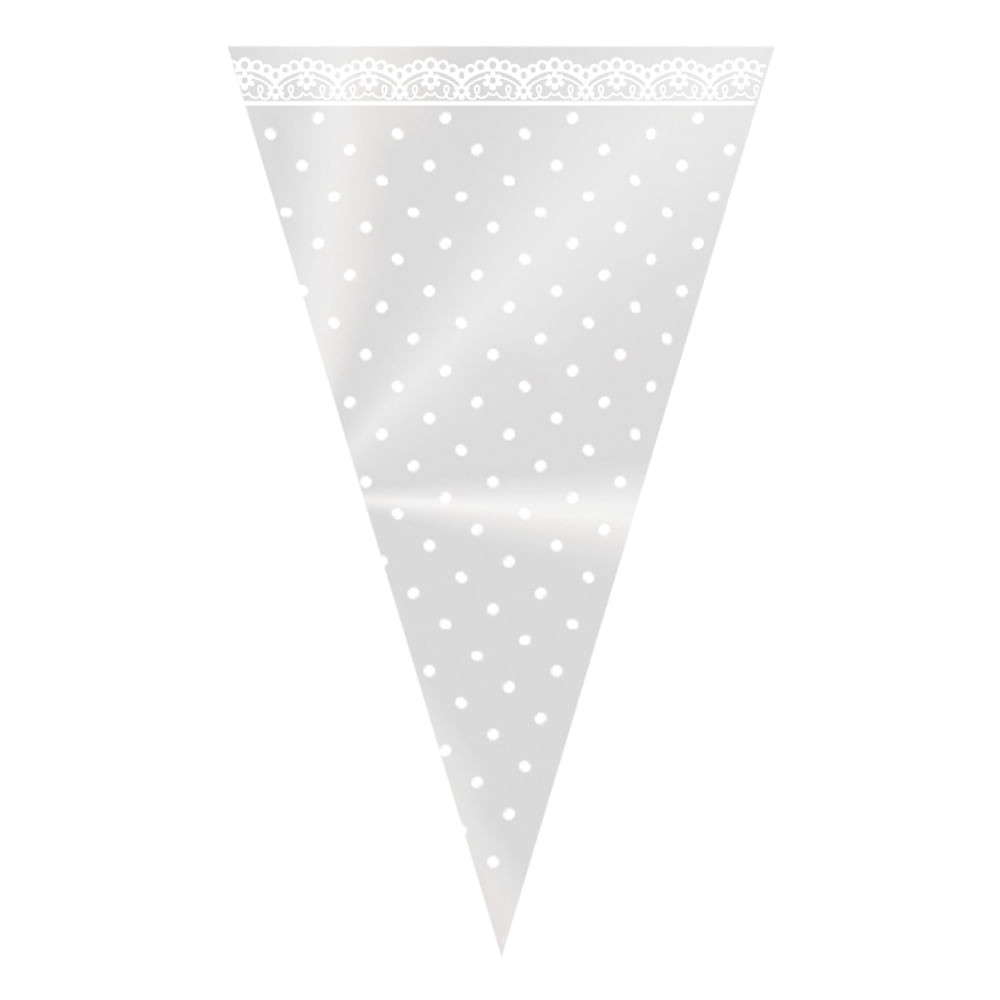 CONE RENDA 17,5X29,5 PT C/50 UN