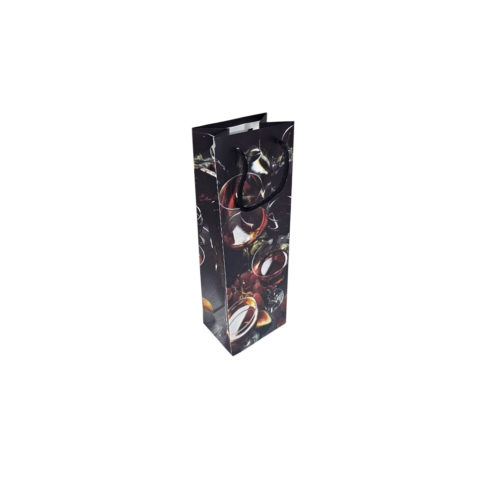 SACOLA P/ GARRAFA TAM 12,8X38X8,4CM COPO VINHO C/1 UN