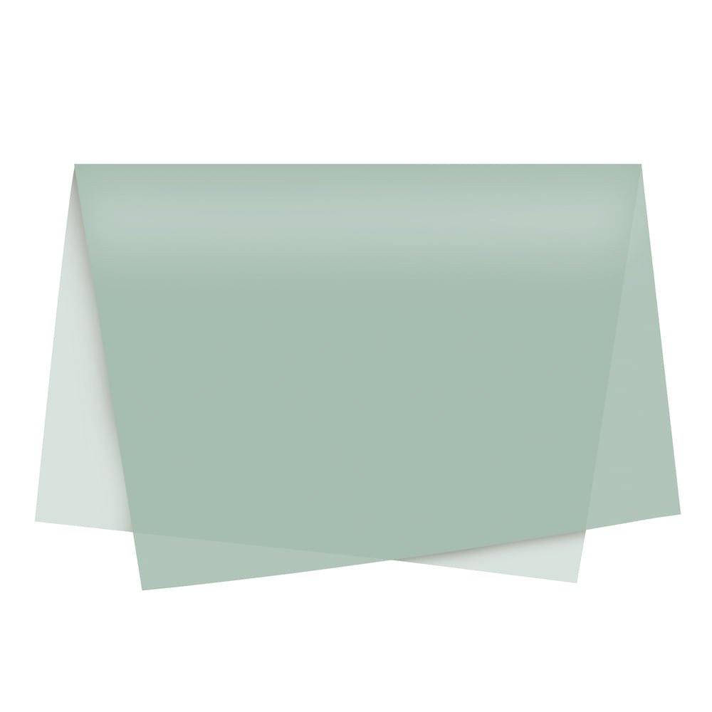 PAPEL SEDA LISO VERDE EUCALIPTO 49X69 PT C/100 UN