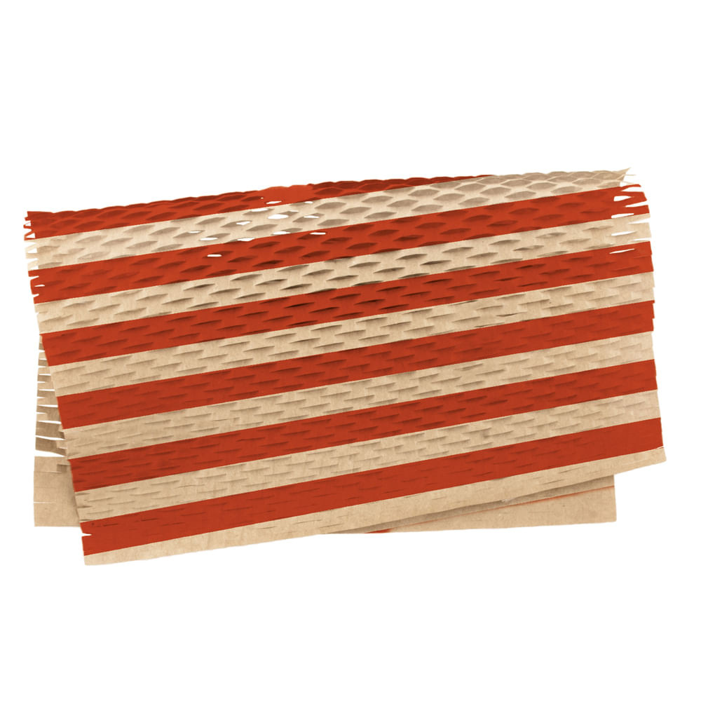 PAPEL COLMEIA LISTRAS KRAFT C/VERMELHO 50X50CM PT C/10 UN