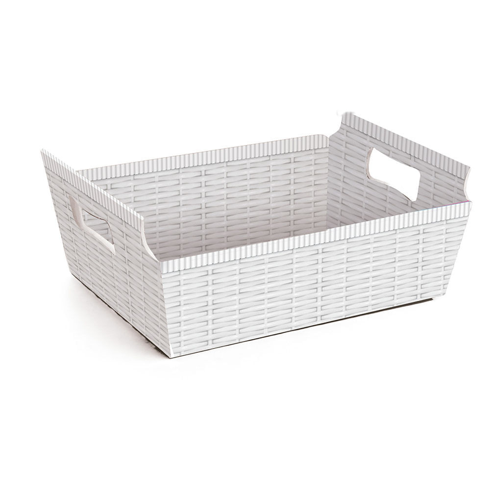 CESTA DE CARTAO VIME BRANCA P 18X13X7,5 C/1 UN