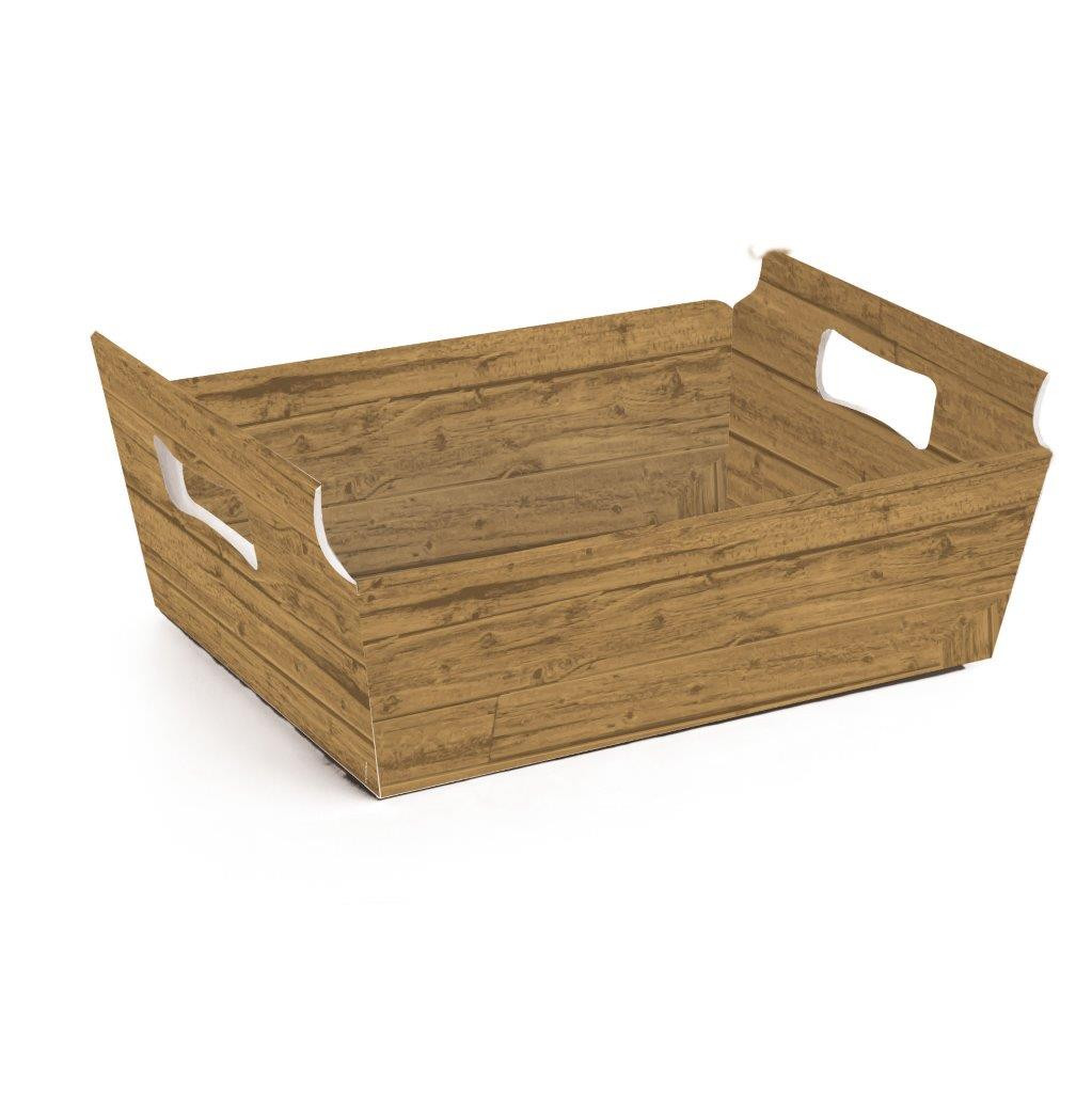 CESTA DE CARTAO PATINA NATURAL P 18X13X7,5 C/1 UN