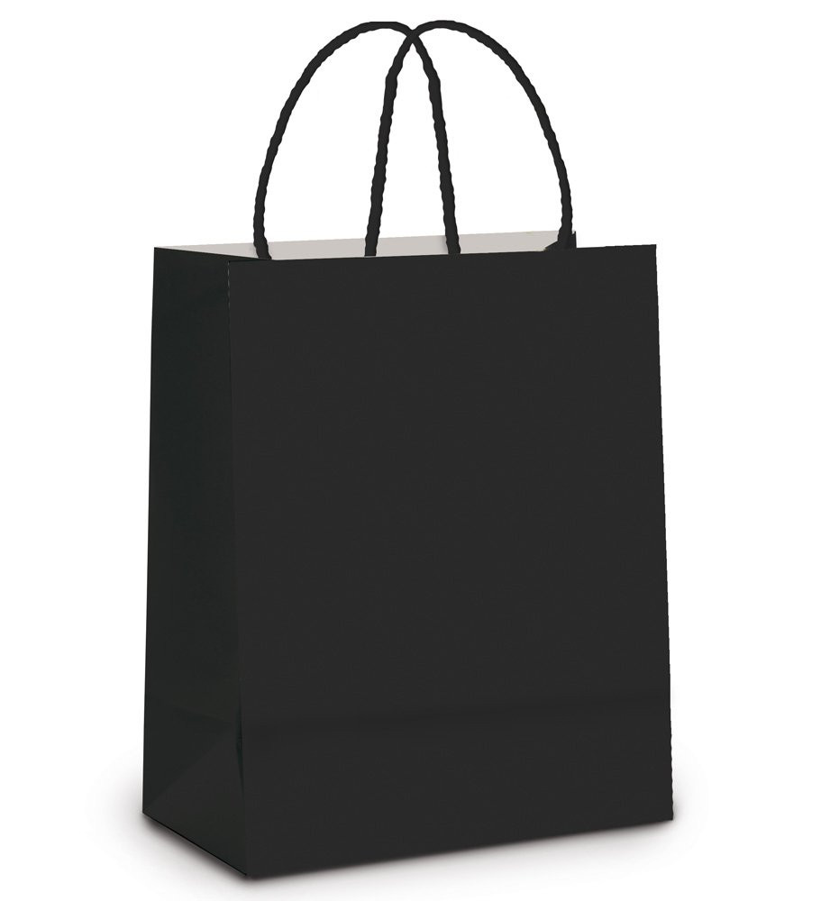 SACOLA PAPEL PRETO GARRAFA 35X13X8 C/1 UN CFSC