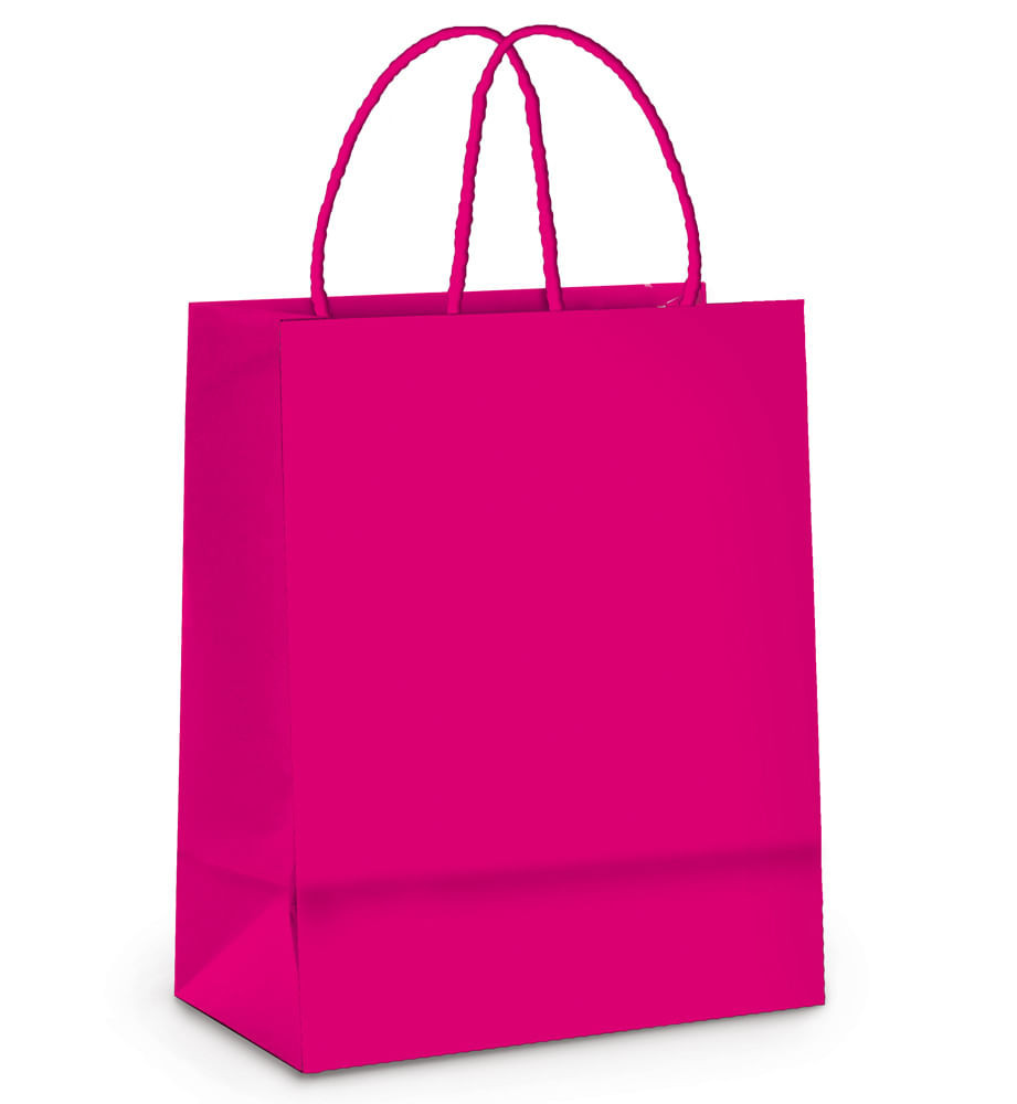 SACOLA PAPEL PINK M 26X19,5X9,5 C/1 UN CFSC