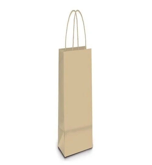 SACOLA PAPEL KRAFT GARRAFA 35X13X8 C/1 UN