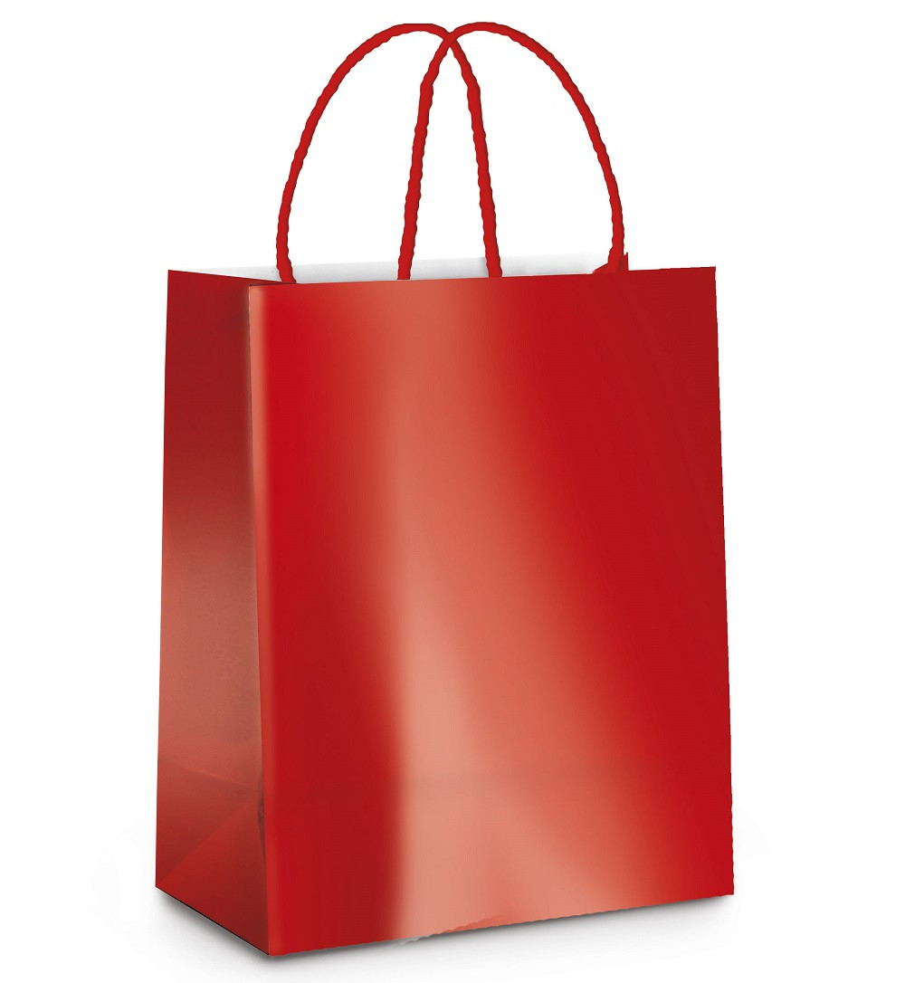 SACOLA LAM VERMELHO METAL BRILHO P 21,5X15X8 C/1 UN