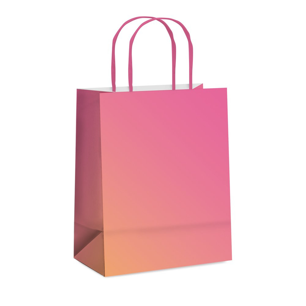 SACOLA PAPEL DEGRADE ROSA M 26X19,5X9,5 C/1 UN CFSC