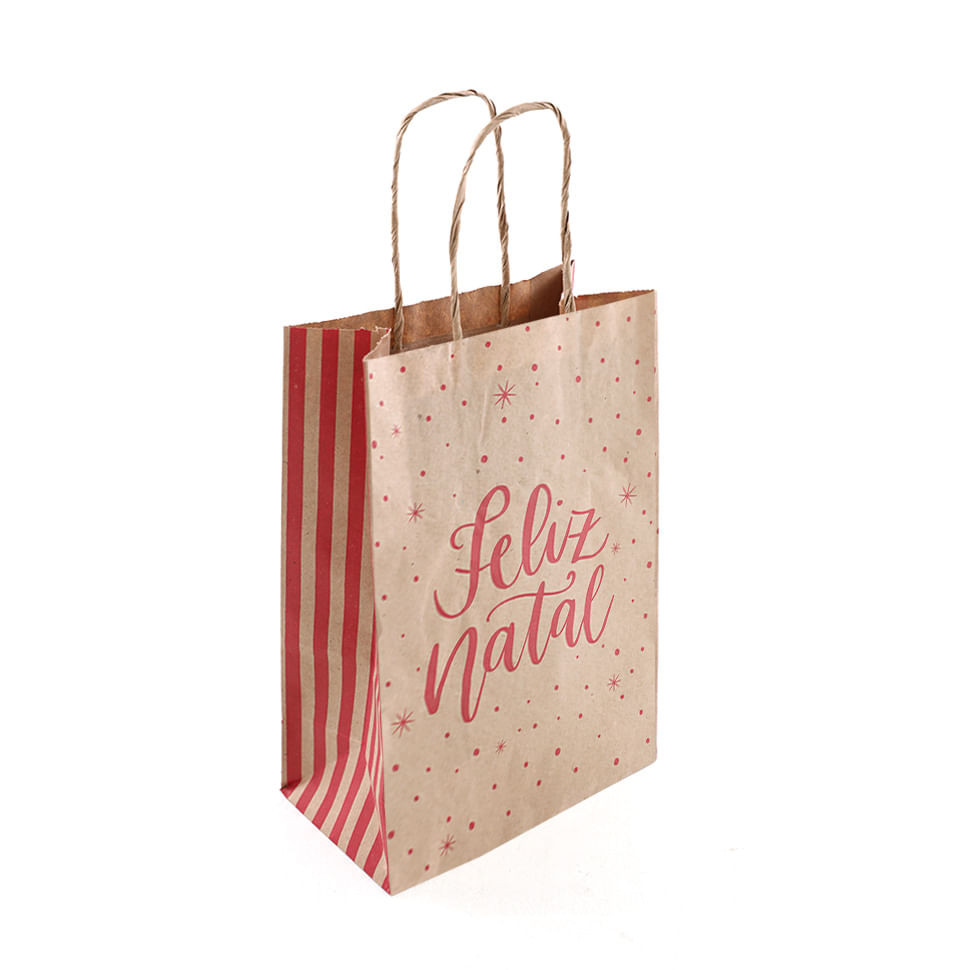 SACOLA PAPEL E NATAL M 26X19,5X9,5 C/1 UN CFSC