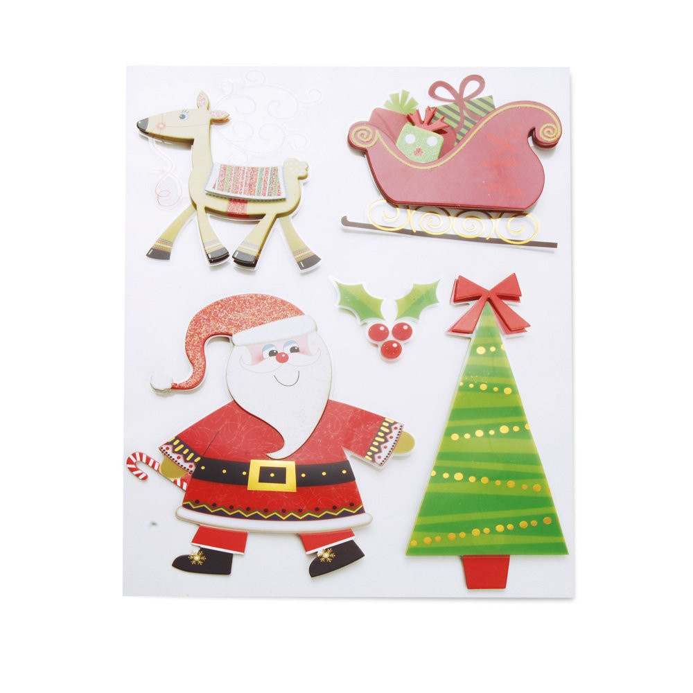 CARTAO 3D NOEL CARTELA G (ADESIVOS DEC) C/1 UN