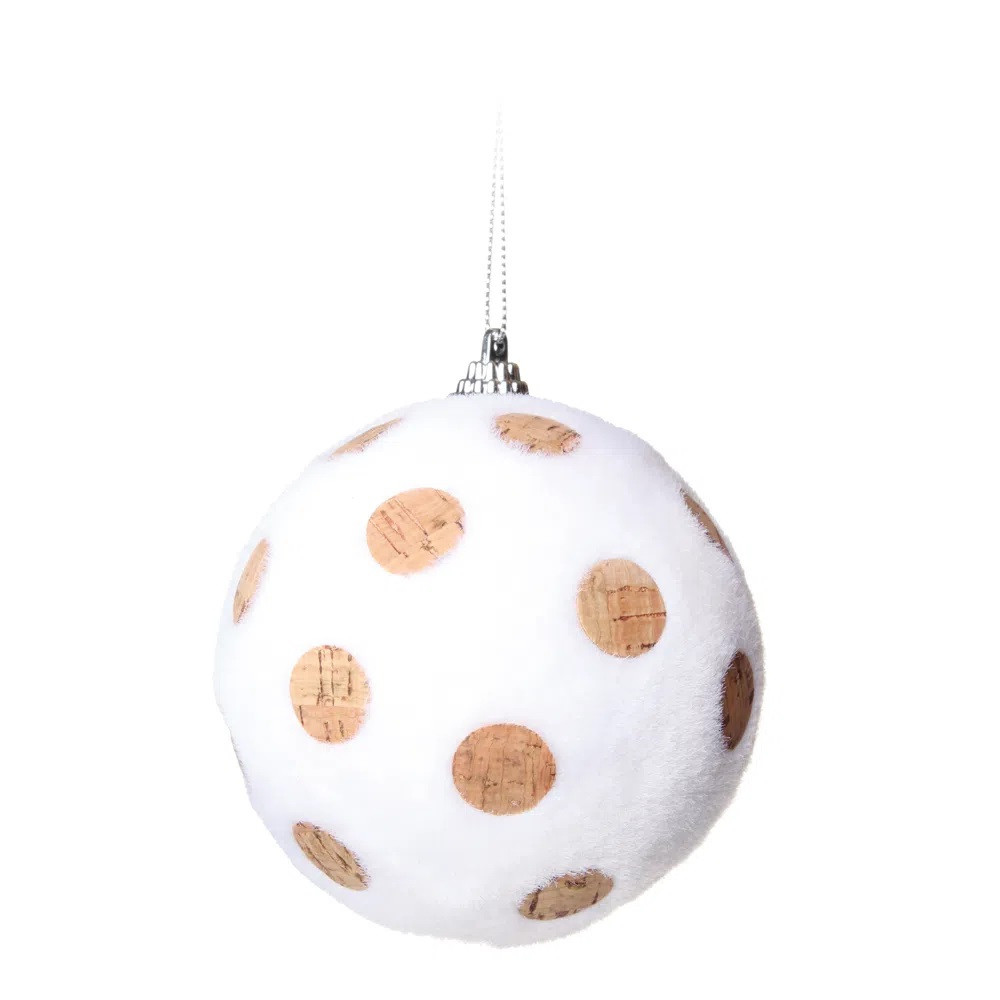 BOLA FLOCADA COM POA BRA 8CM (BOLAS) JG C/6 PC