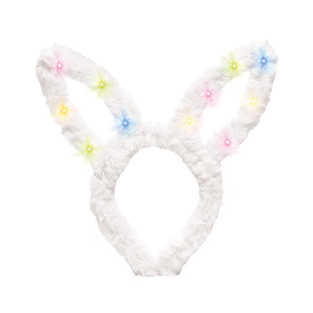 TIARA ORELHAS COELHO C/ LED 3 LR44 BRA (TIARAS) C/1 UN