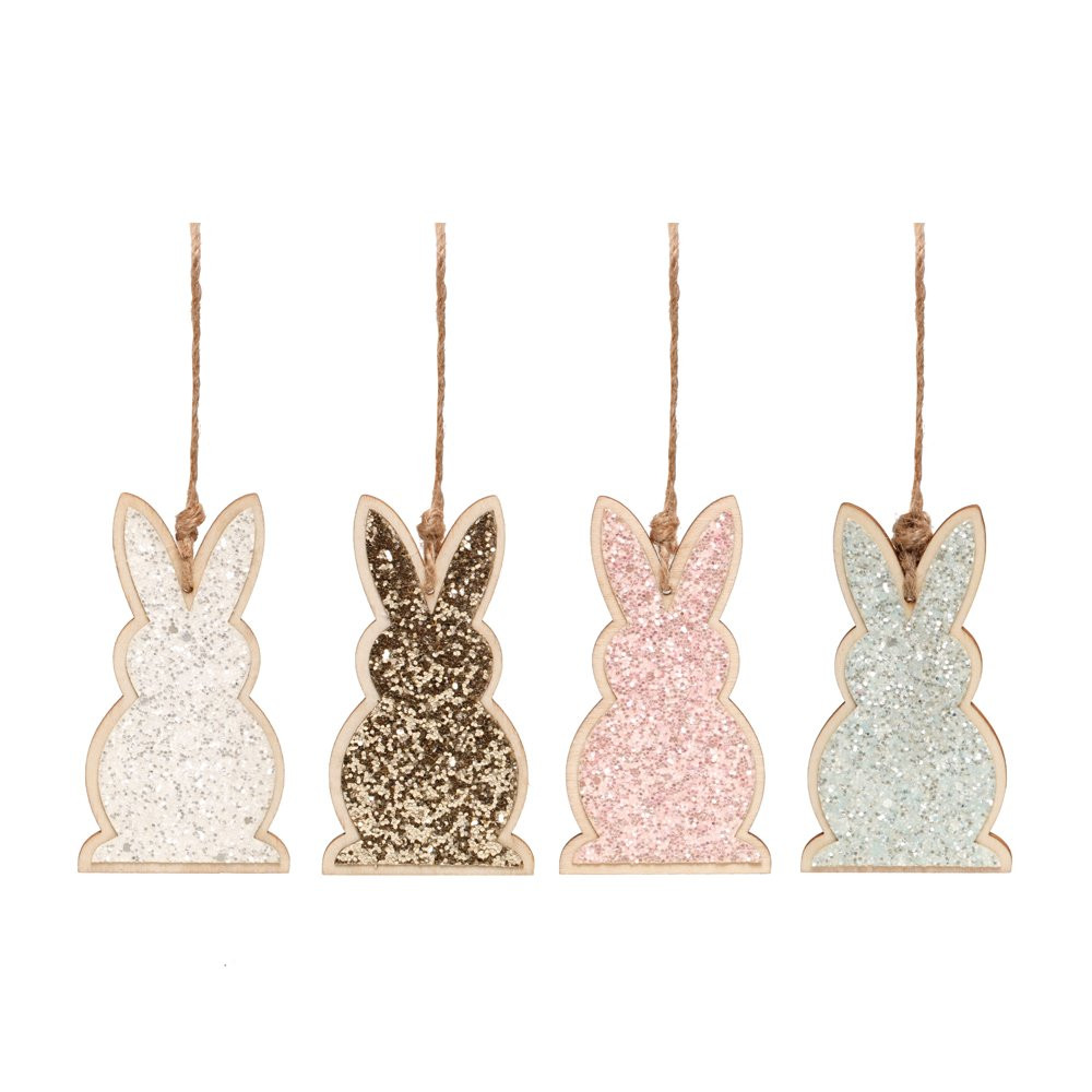 TAG DE COELHO C/GLITTER MUL (BRIGHT) JG C/2 PC