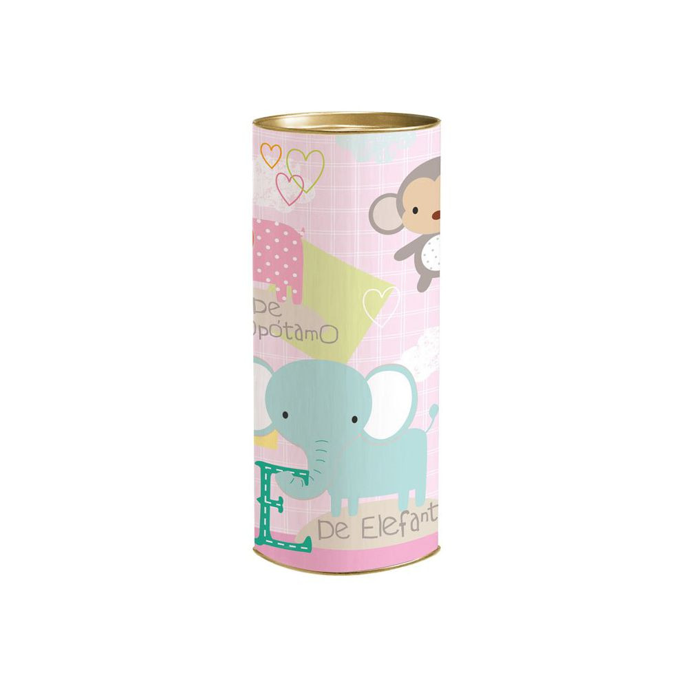 LATA P/PRESENTE 27X10CM ABC BABY ROSA C/1 UN