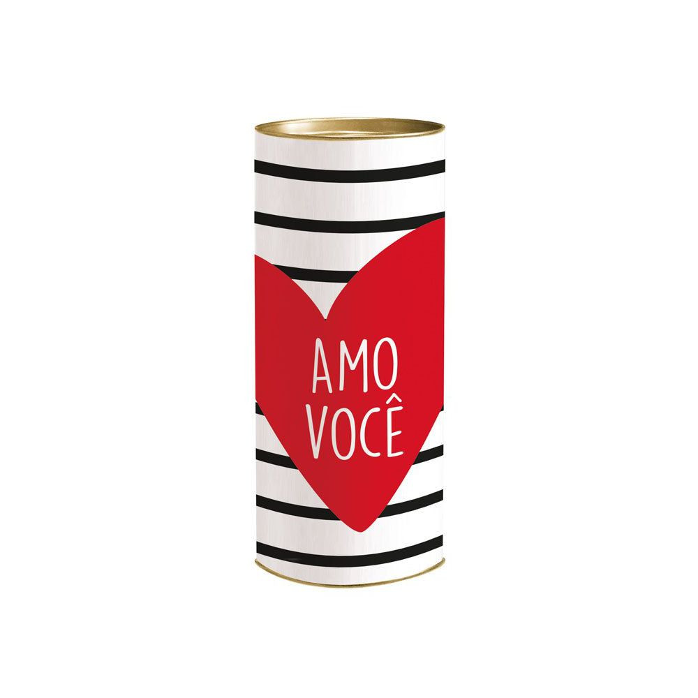 LATA P/PRESENTE 27X10CM AMOR AMO VOCE C/1 UN