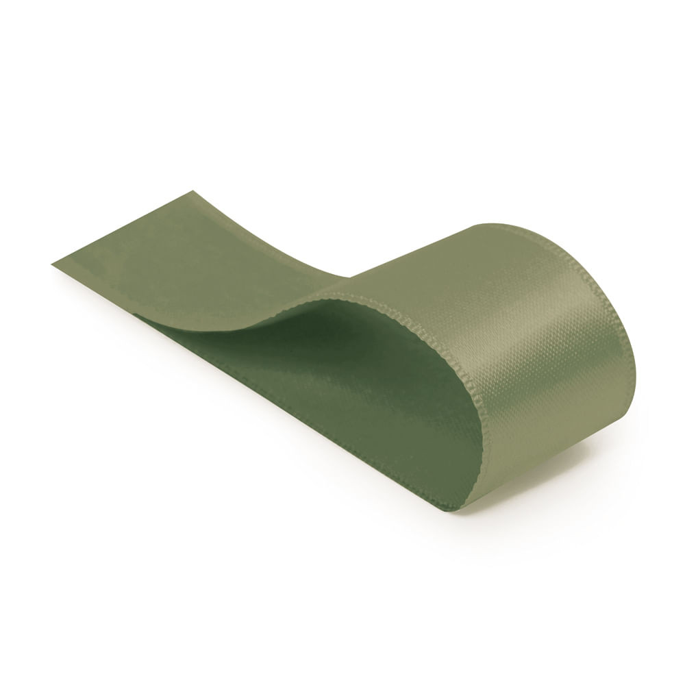 FITA CETIM LISO VERDE OLIVA 38MMX10M C/1 UN