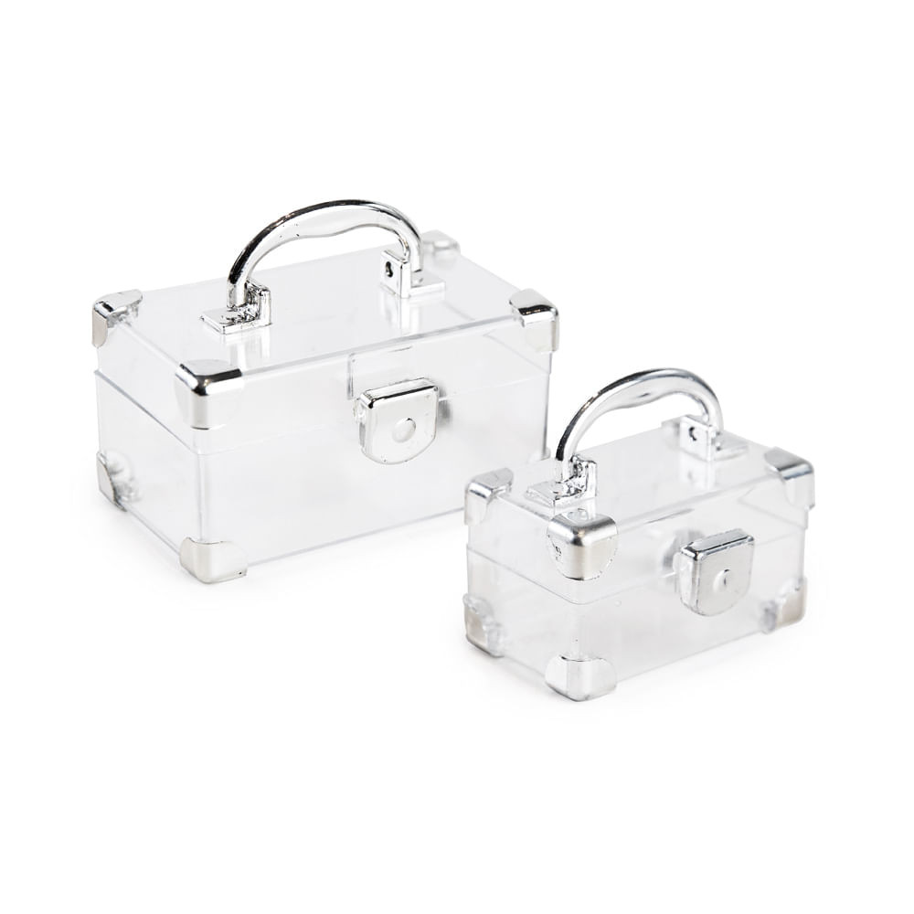 MALETA DE ACRILICO PRATA 9X6X5 C/1 UN