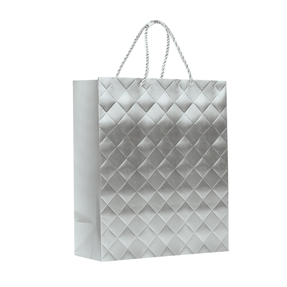 SACOLA PREMIUM ESP DIAMOND PRATA C/HS GARR C/1 UN