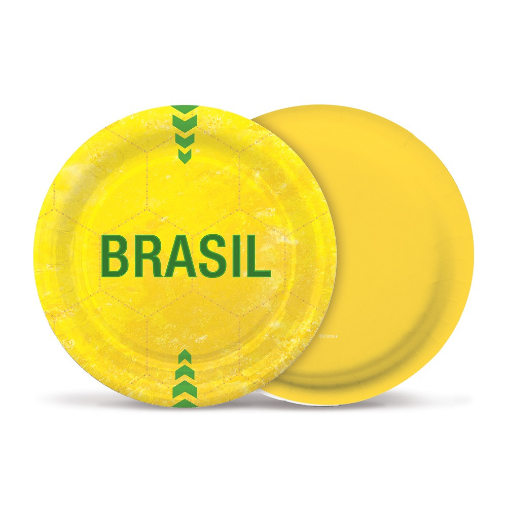 PRATO REDONDO VAI BRASIL 18CM PT C/8 UN