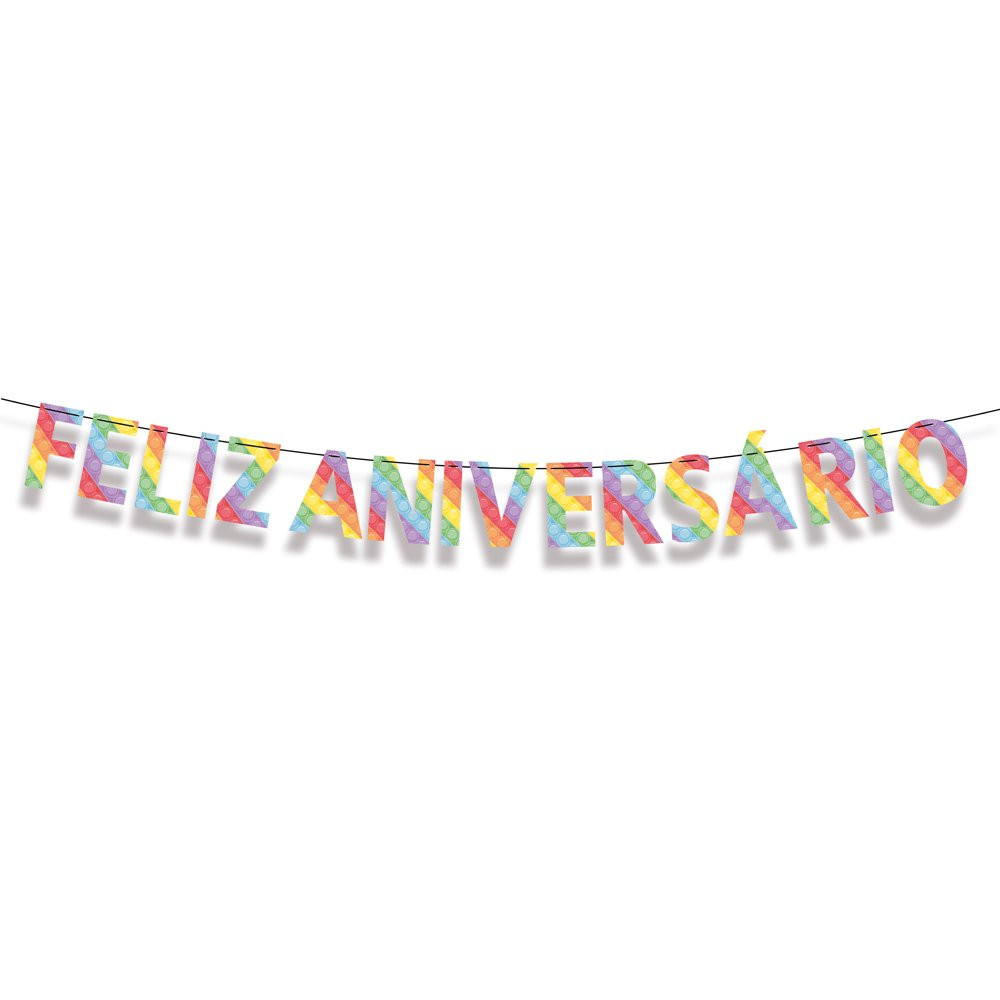 FAIXA FELIZ ANIVERSARIO FIDGET TOYS C/1 UN
