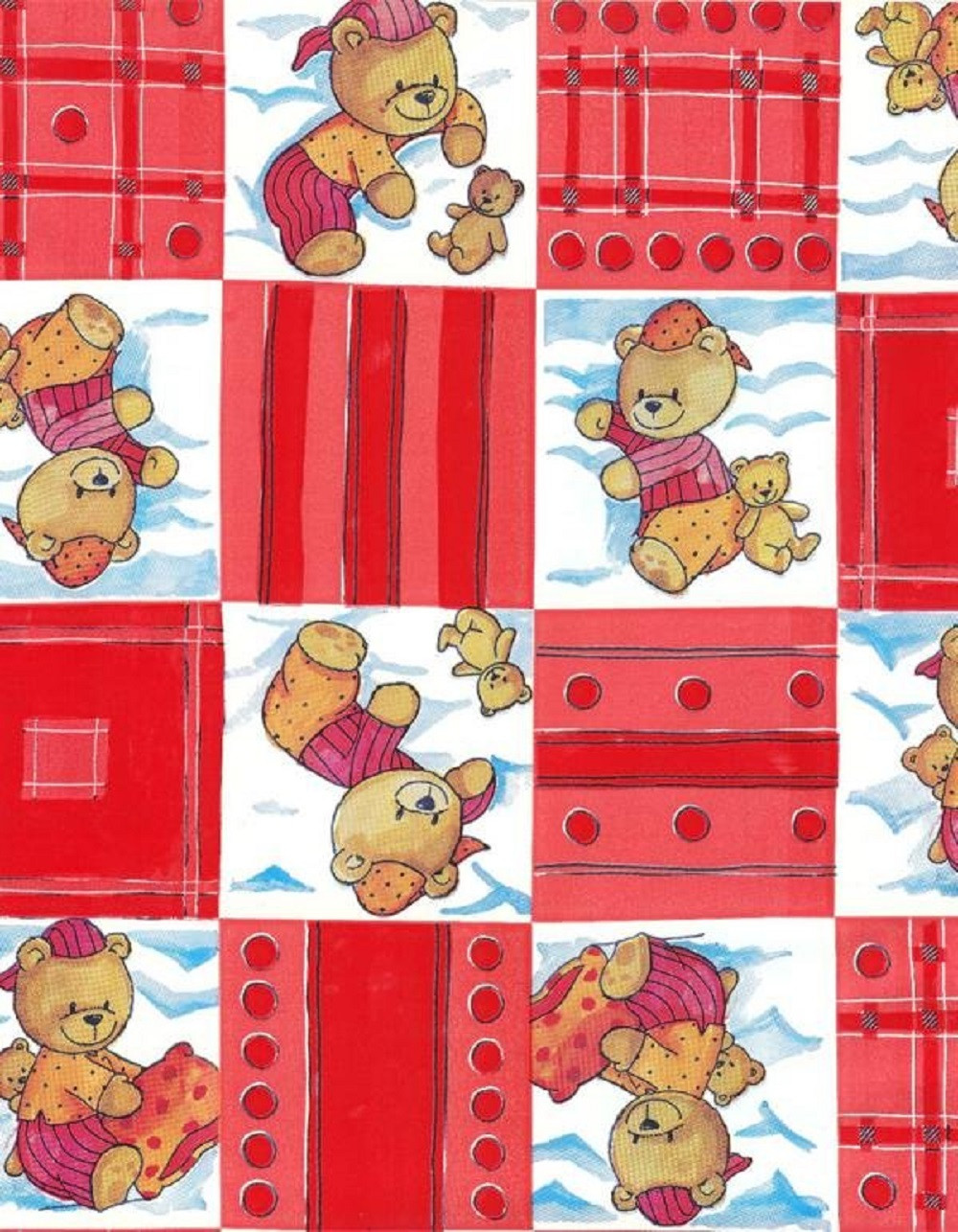 SACO PEROL 15X22 URSINHOS CARINHOSOS VERMELHO PT C/100 UN