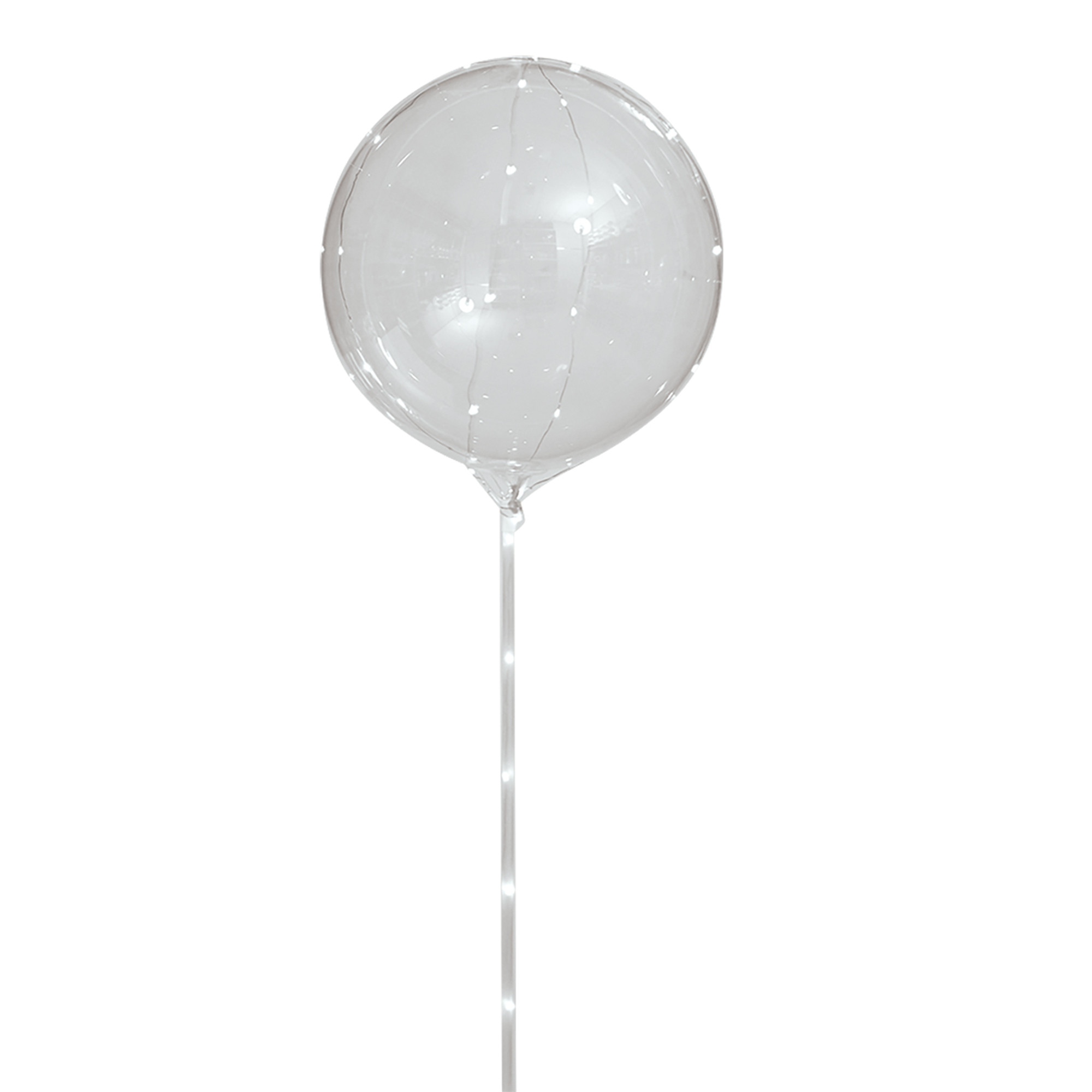 BALAO BUBBLE TRANSP C/LED BRANCO C/1 UN