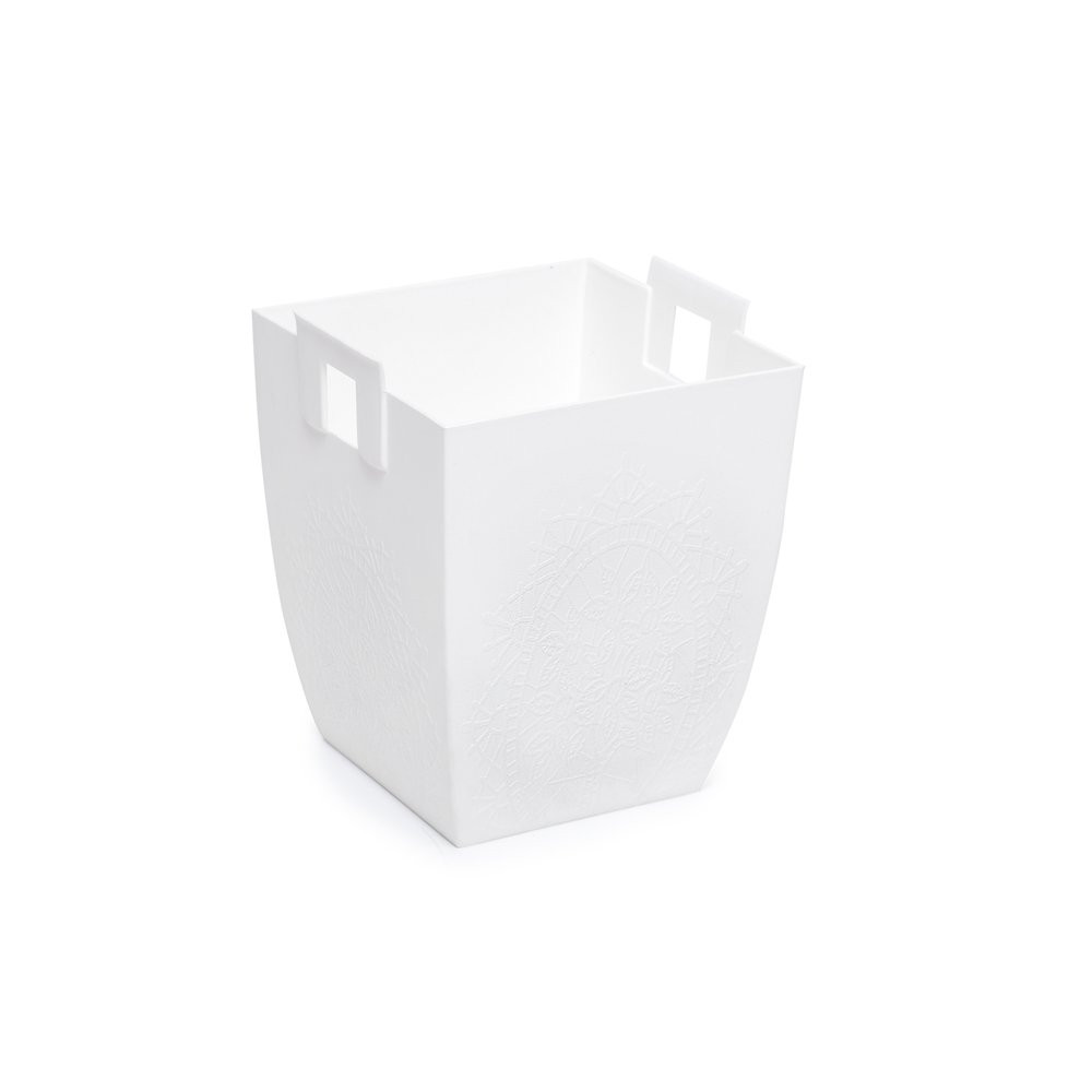 CACHEPOT DE PLASTICO QUAD BRANCO P 10X9,5X11,5 C/1 UN