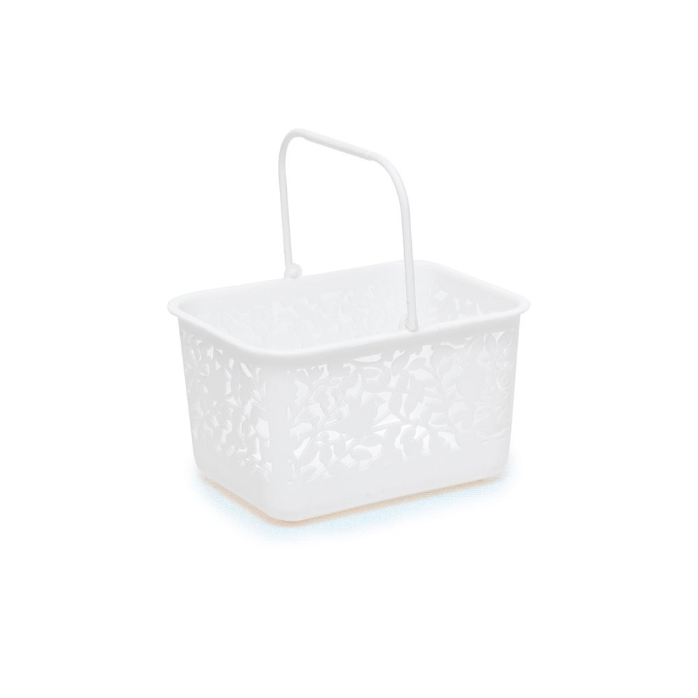 CACHEPOT DE PLASTICO RET ARABESCO BRANCO 14,5X11X9 C/1 UN