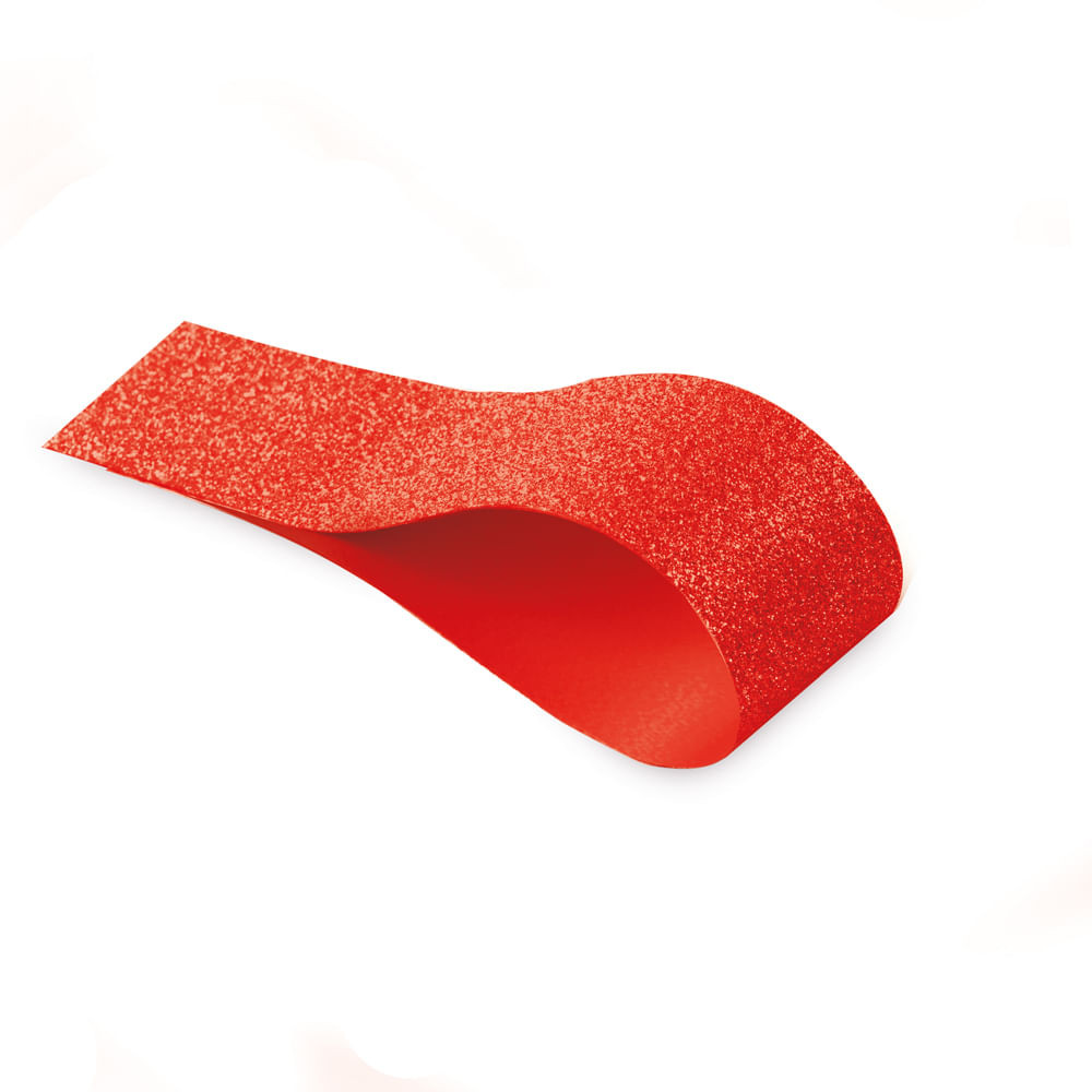 FITA PLASTICA GLITTER VERMELHO 18MMX25M C/1 UN