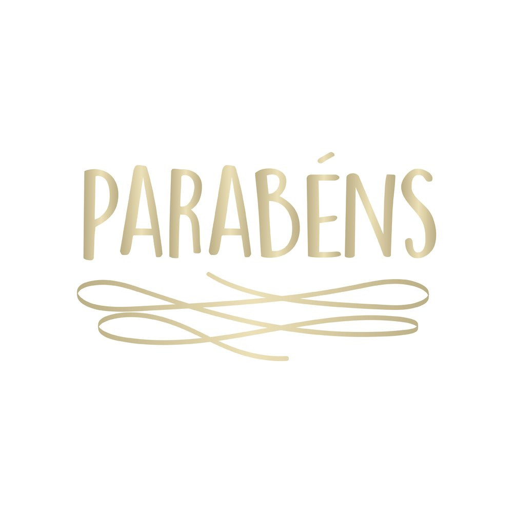 LETTERING TRANSF P/BALAO PARABENS OURO P 22X18 C/1 UN