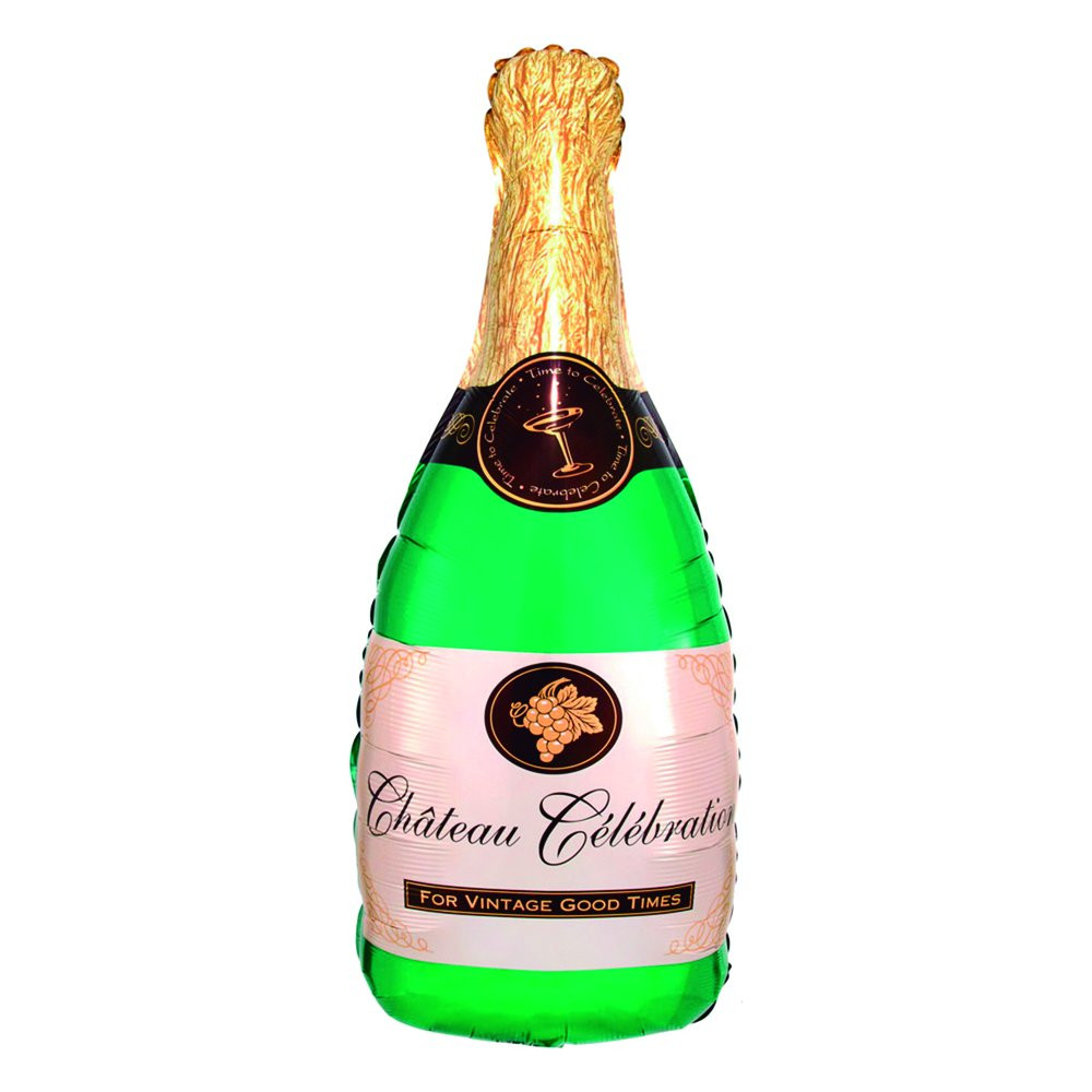 BALAO METALIZADO CHAMPAGNE 19X41 C/1 UN
