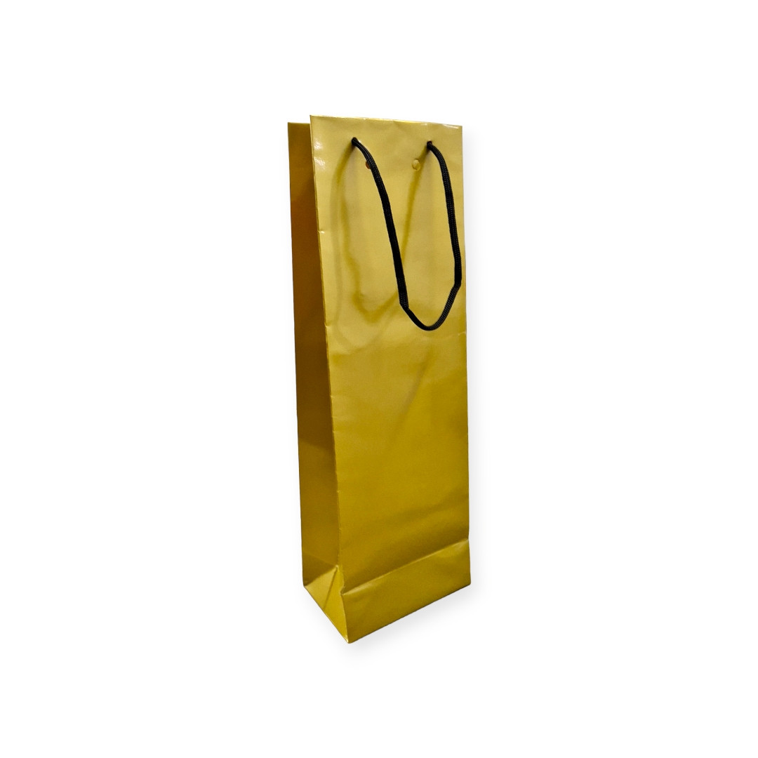 SACOLA P GARRAFA 36X10,5X10,5CM  C/1 UN DOURADO