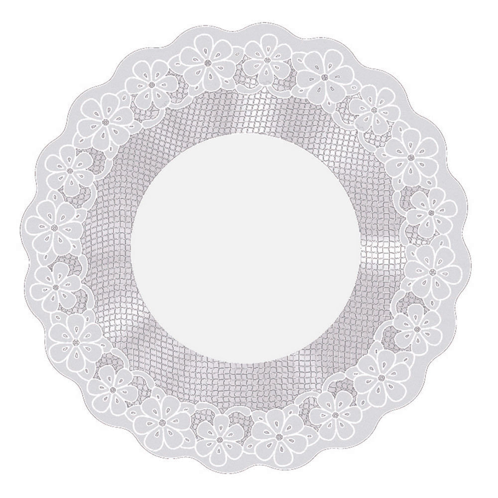 POLI REDONDO BORDADO RECHILIEU BRANCO 48CM PT C/50 UN