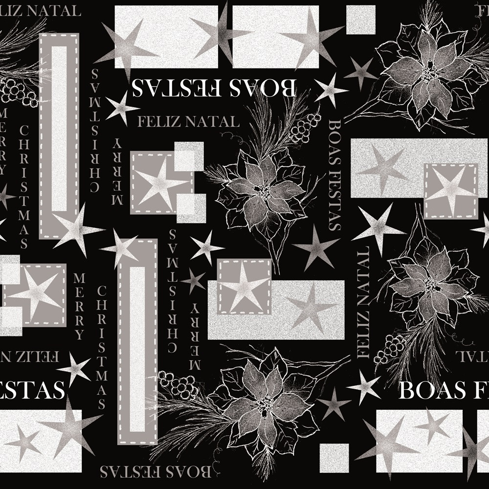 SACO METAL ADESIV 16X21+ABA NATAL BLACK/WHITE PT C/100 UN