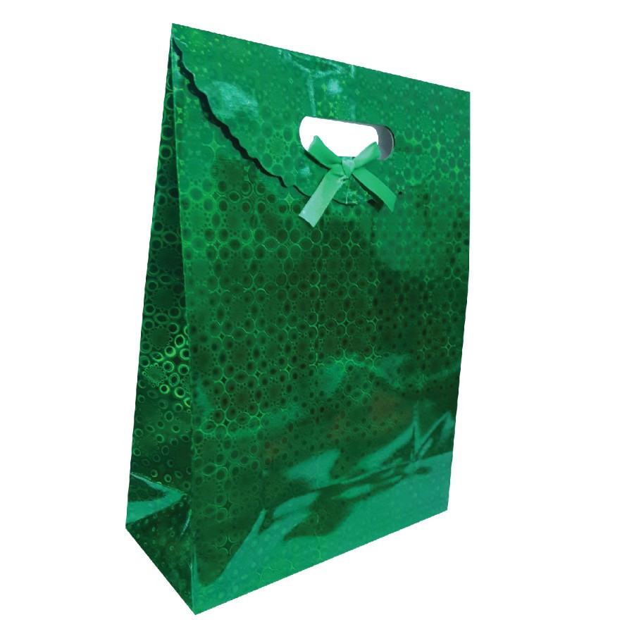 SACOLA LASER HOLOGRAFICA VERDE TAM PP 12X16X6 C/1 UN