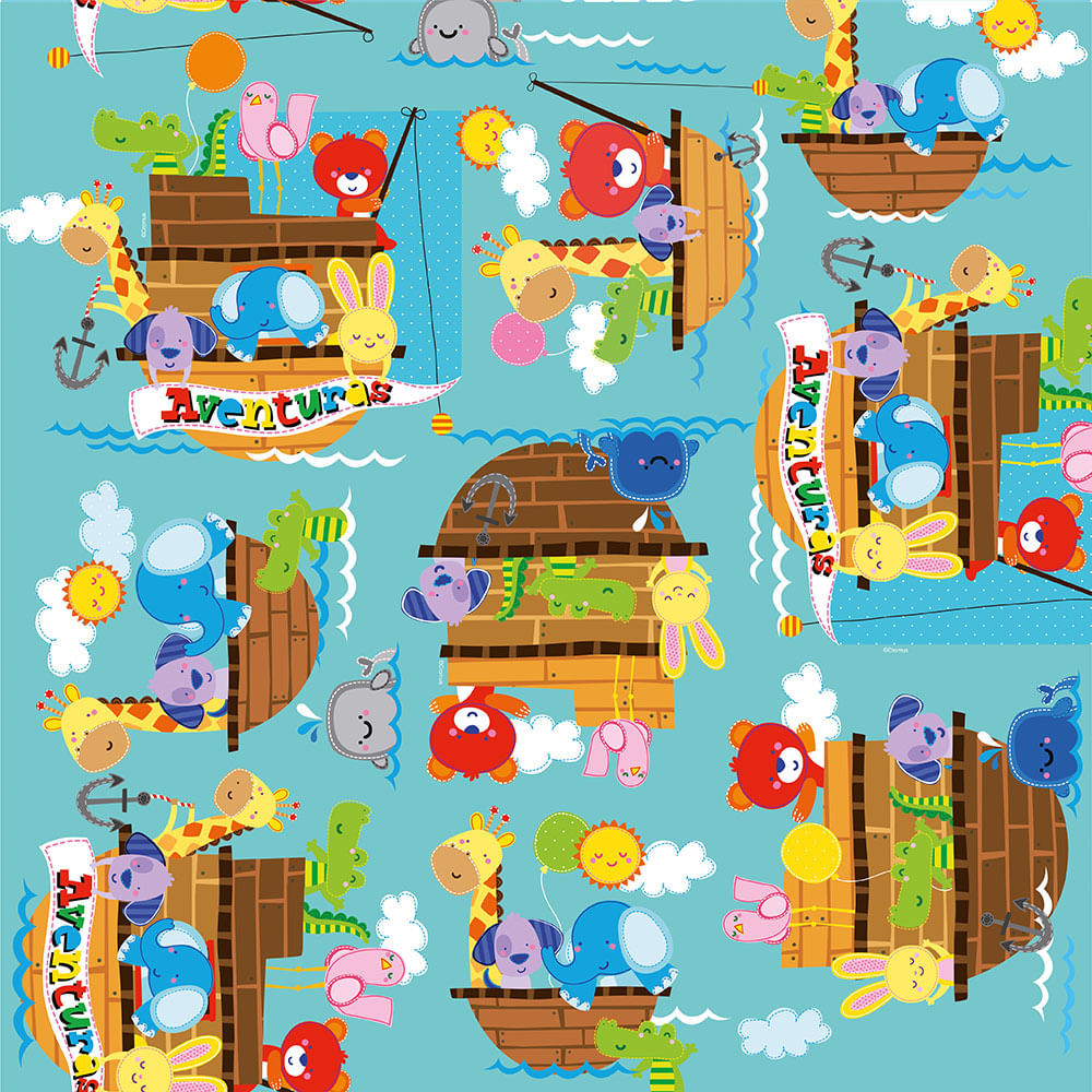 SACO PEROL 35X54 ARCA DOS BICHOS PT C/50 UN
