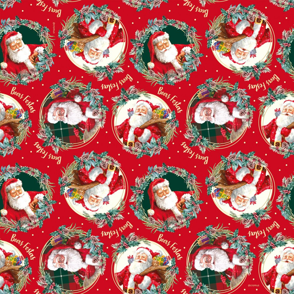 SACO METAL 50X70 NOEL BOAS FESTAS PT C/25 UN