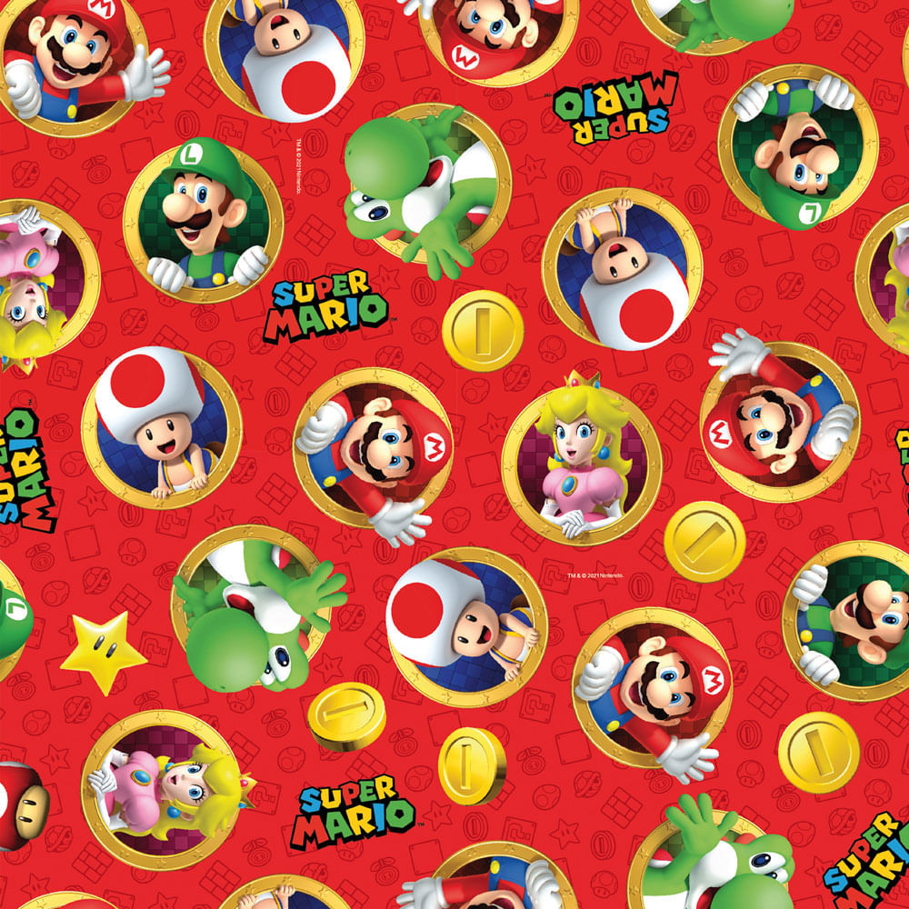 SACO METAL 20X29 SUPER MARIO VERM PT C/50 UN
