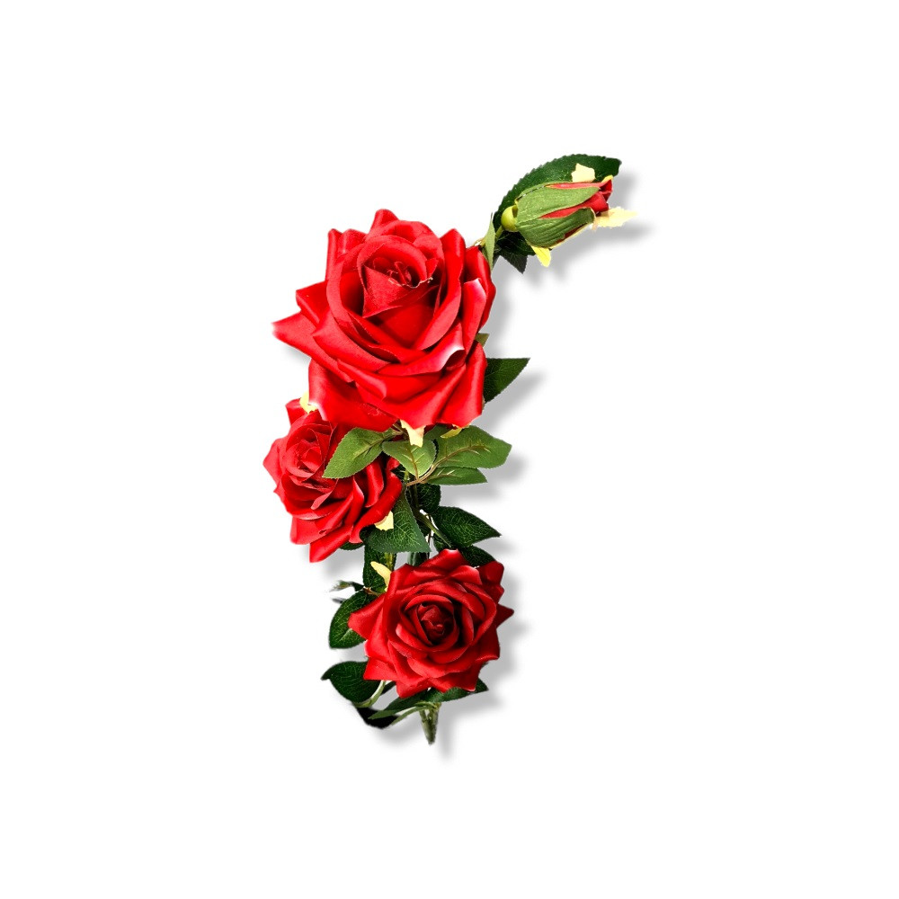 ROSEIRA C/3 ROSAS E 2 BTS 20X20X120CM VM C/1 UN