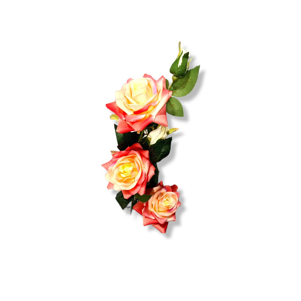 ROSEIRA C/3 ROSAS E 2 BTS 20X20X120CM ROSE C/1 UN