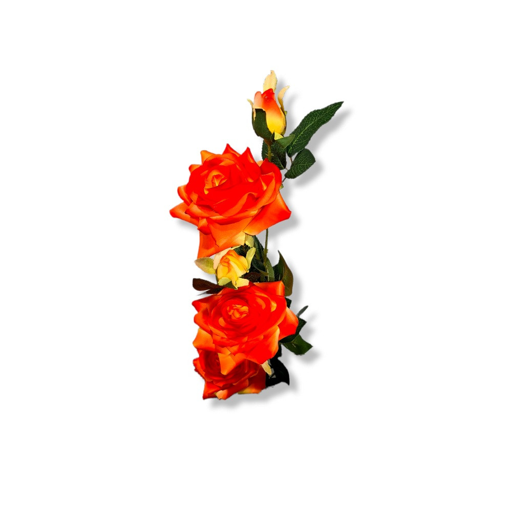 ROSEIRA C/3 ROSAS E 2 BTS 20X20X120CM LR C/1 UN